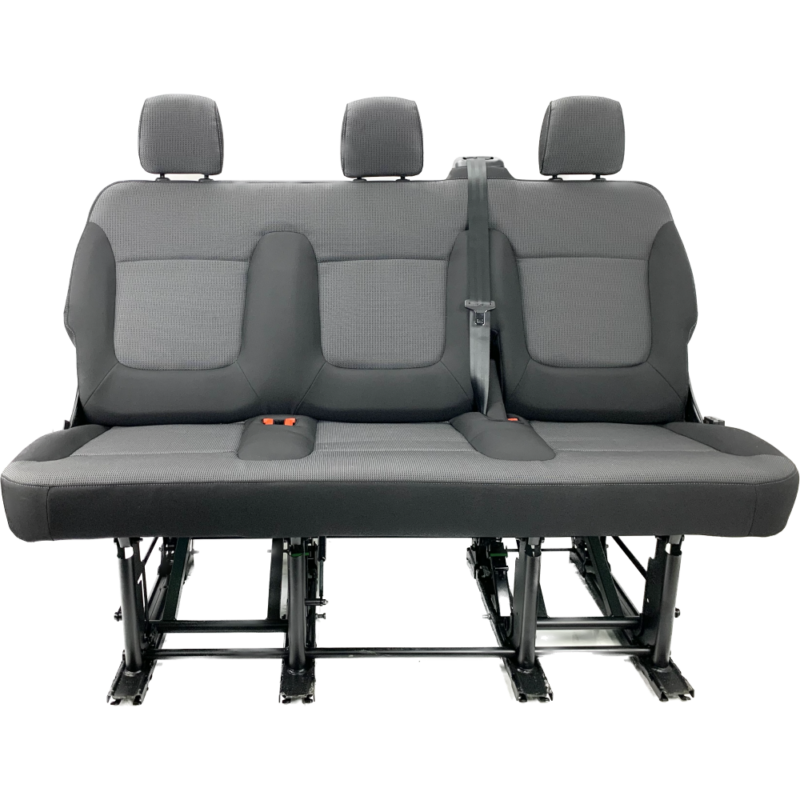 Triple Bench Seat + Folds Flat + Tips Forward + Quick Release